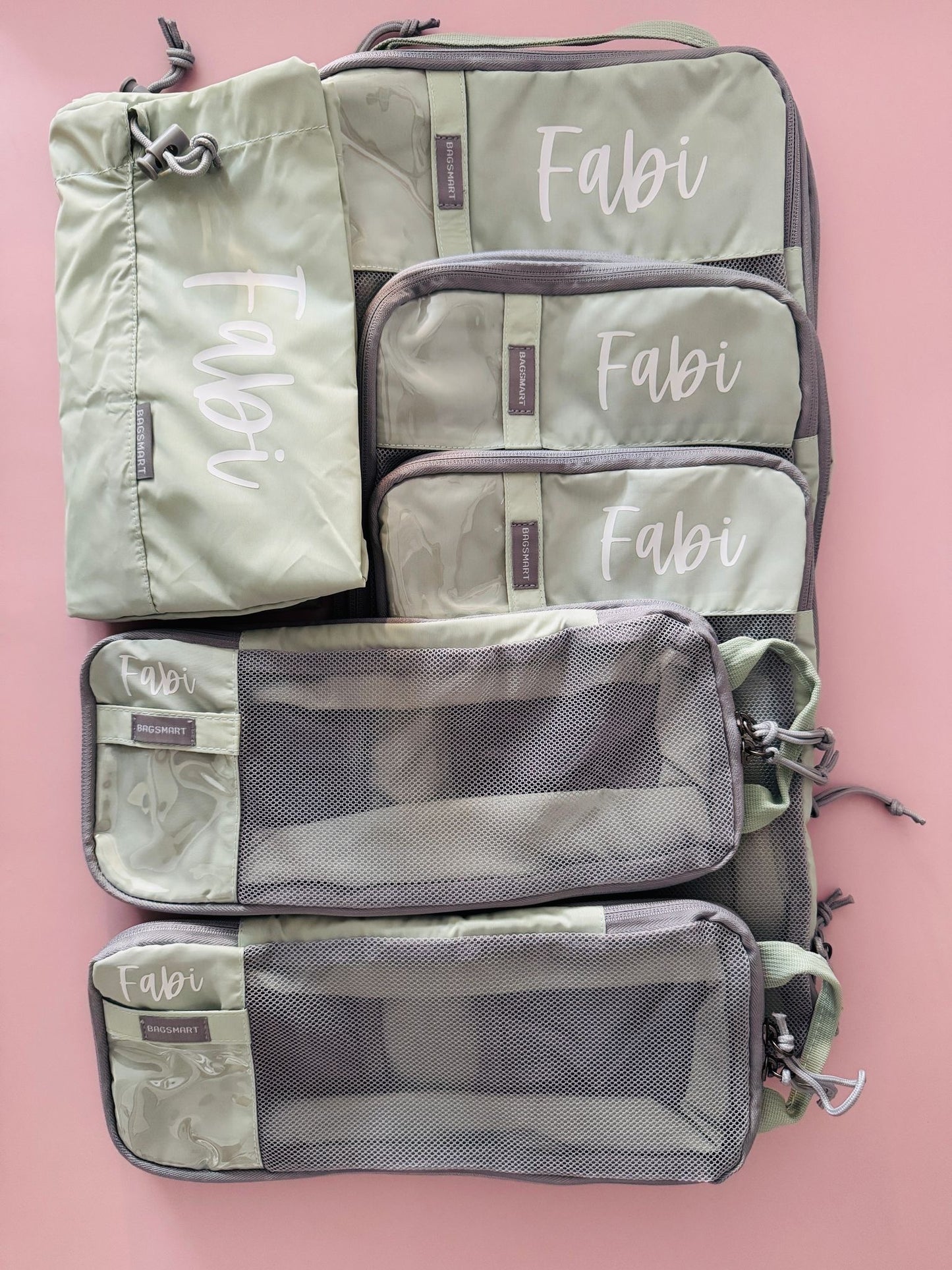 Personalization of Packing Organizer Bags Set for travel