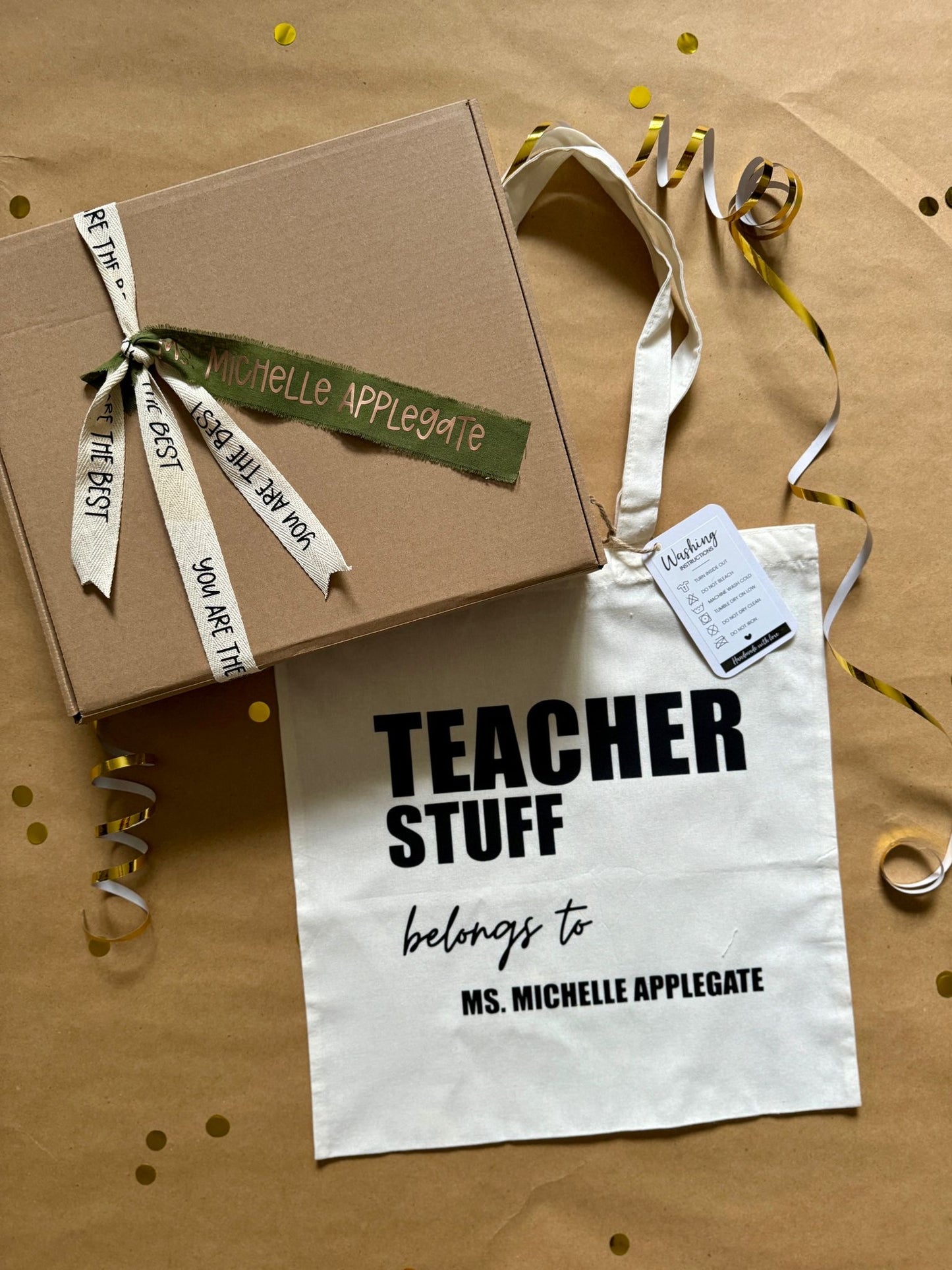 Tote bag with teacher's name