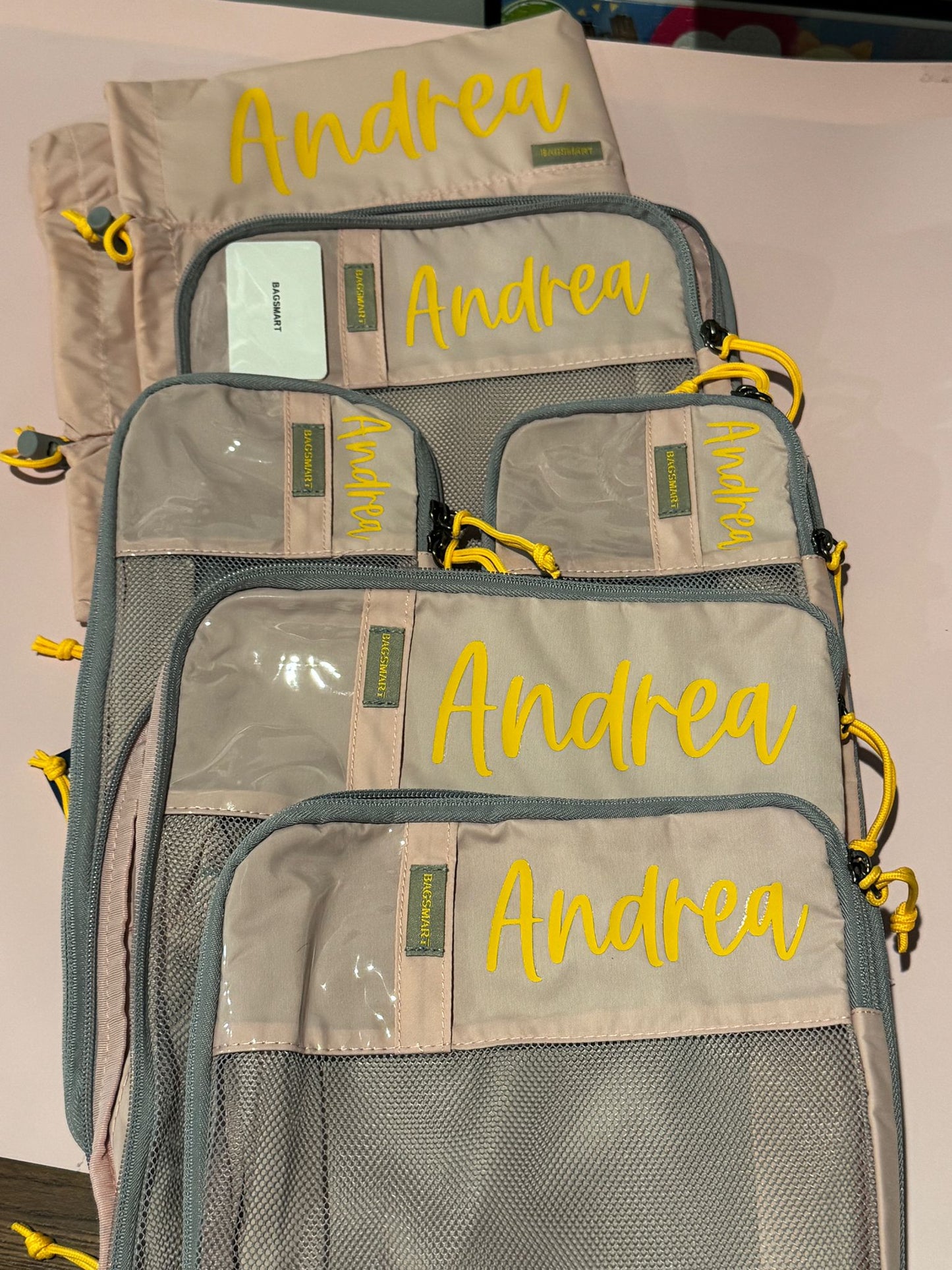 Personalization of Packing Organizer Bags Set for travel