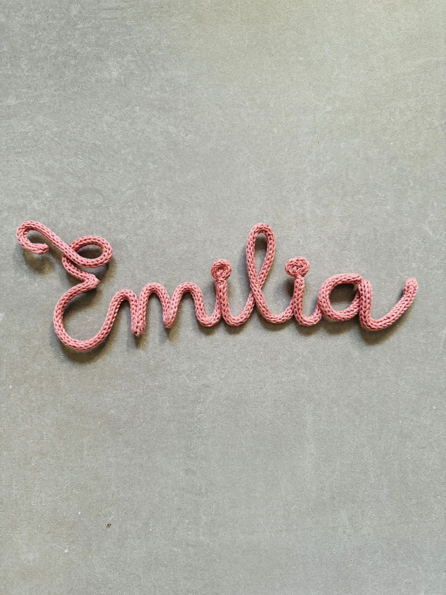 Wired knitted name